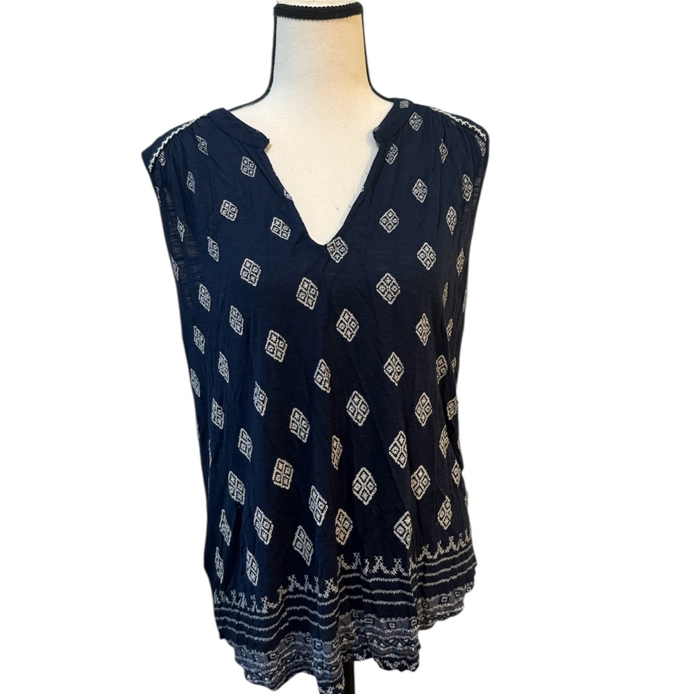 Lucky brand | Navy Blue Patterned top
